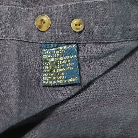 Chaps Ralph Lauren Button Up Mens Shirt Blue Size Medium Cotton Blend Pockets - Picture 12 of 12